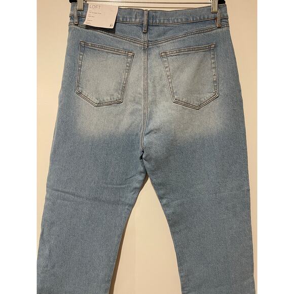 Loft The Straight Crop High Rise Jeans Size 12 NWT Regular Fit 27.5" Inseam - Picture 10 of 13